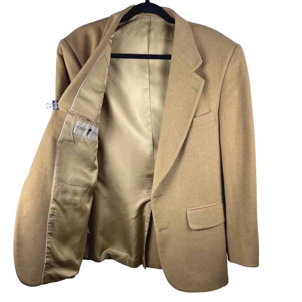 Robert Stock Mens 40R‎ Camel Tan Wool Sport Coat Blazer Jacket professional
